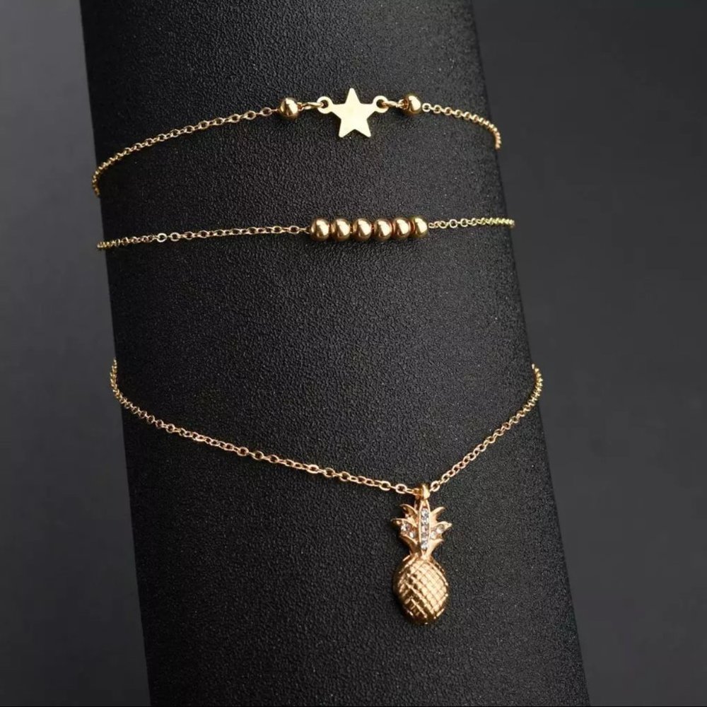 Star Beads Pineapple Anklets - Picture 3 of 7
